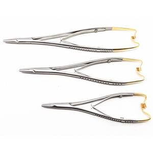 Portaagujas Dental Mathieu de 14cm de calidad superior, instrumentos quirúrgicos de ortodoncia chapados en oro, Manual CE de acero inoxidable - Product Image 1