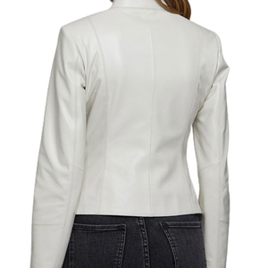 Faux cuir matelassé Biker veste personnalisé printemps et automne dames PU cuir vestes mode courte mince veste pour les femmes - Product Image 6