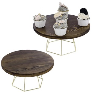 ที่ตั้งโชว์เค้กทรงกลมทำจากไม้หรูหราเหมาะสำหรับใช้ในบ้านงานเลี้ยงและโอกาสในการตกแต่งทำด้วยมือจากอินเดีย - Product Image 6