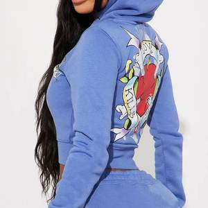 เสื้อฮู้ดดี้ลำลองผู้หญิงแบบใหม่ พิมพ์ลายโลโก้ตามสั่ง เป็นมิตรกับสิ่งแวดล้อม เสื้อสเวตเชิ้ตสตรีทแวร์ คอฮู้ด สำหรับฤดูหนาว - Product Image 2