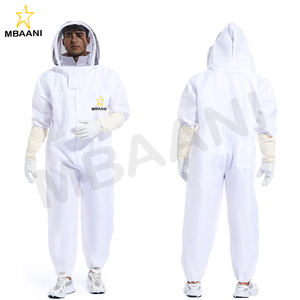 Bee Suit for Men Women Leather/Cotton Beekeeping Suit Anti-Sting Protection Heat Resistant 150C Ventilated Hood <b>Glove</b> - Product Image 2