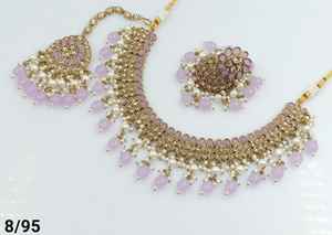 INDIAN TRADITIONAL and FASHIONABLE COPPER JEWELLERY <b>BRIDAL</b> WEDDING JEWELLERY <b>SET</b> for WOMEN EARRINGS and <b>NECKLACE</b> <b>SET</b> - Product Image 6