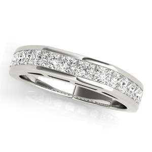 Anillo de Bodas con Corte Princesa de Diamantes, Oro Blanco de 18k con Diamantes de 1.20ct - Product Image 1