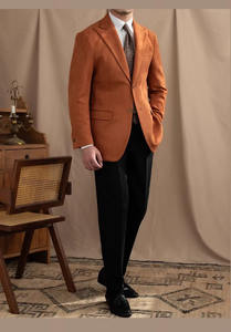 Britannique décontracté col à revers en daim tissu velours costume veste rétro mode costume pour homme - Product Image 5