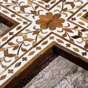 Croix sainte murale incrustée de os, artisanale, croix sainte religieuse, fournitures d'autel catholique - Product Image 2