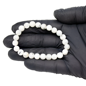 UNISEX Rainbowmoonstone <b>Bracelet</b> Polished Natural Stone Gemstone <b>Healing</b> Love Theme CRISTAL MATERIAL Shrekha Creations Real - Product Image 1