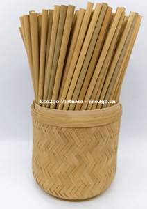 Eco2go Vente en gros d'usine Paille d'herbe biodégradable écologique jetable pour le magasin de boissons/Pailles jetables du Vietnam - Product Image 3