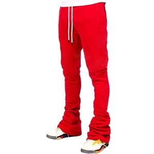 <b>Men's</b> Casual <b>Slim</b> <b>Fit</b> Stacked Flare <b>Jogger</b> Elastic Waist Flat Front Mid Waist Worsted Sweatpants Pockets Fashionable Practical - Product Image 5