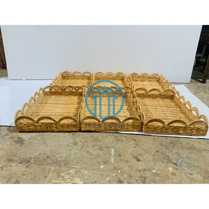 Hermosa bandeja de servicio festoneada hecha en Vietnam con precio al por mayor nuevo diseño para Catálogo de vajilla - Product Image 6