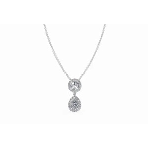 Pendentif Premium Isabella Unity en poire et diamant rond 1,451 Ct 9 KT 14 KT 18 KT Or Bijoux de laboratoire cultivés en gros OEM B2B Export - Product Image 1