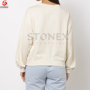 Wholesale Clothing for Women Solid Color Long Sleeve Pullover Sweatshirt Women Cotton Sport Streetwear - Product Image 6