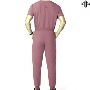 Trajes de fregado de color sólido Ropa de personal de hospital Uniforme médico de moda para camisa y pantalón de hombre Conjuntos de fregado médico - Product Image 2