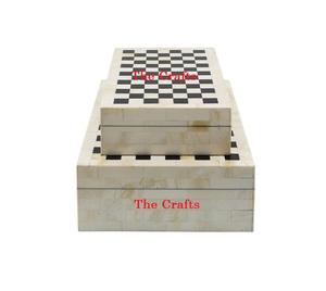 Boîte de rangement à bijoux en bois au design avantageux avec un ensemble de deux tailles différentes Décoration d'intérieur Boîte à bijoux Boîte cadeau - Product Image 5