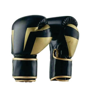 Gants de boxe en cuir à lacets professionnels noirs de haute qualité de 12oz pour adultes avec logo personnalisé en gros - Product Image 4