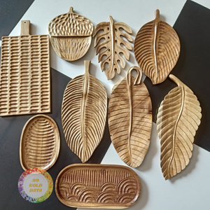 Handmade Wooden Tray Natural Wood Serving Tray Minimalist Home <b>Decor</b> - Caryln - Product Image 6