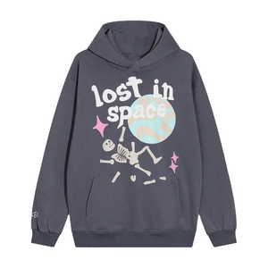 Venta al por mayor de calidad Puff Impresión de peso pesado de algodón de los hombres de gran tamaño personalizado Puff estampado pulóver algodón personalizado sudaderas con capucha sudadera - Product Image 1
