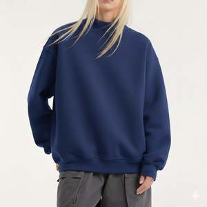 Trendy Oversized <b>Mock</b> <b>Neck</b> Sweatshirt Urban Street Style <b>Top</b> Relaxed Oversized <b>Mock</b> <b>Neck</b> Sweatshirt for Everyday Comfort - Product Image 5