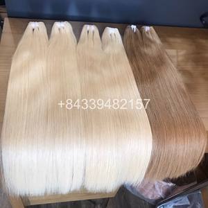 Extensiones de cabello humano blanqueado Rubio vietnamita recto crudo Premium misma cutícula alineada Super doble dibujado - Product Image 5