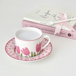 250ml tazza di caffè Vintage tazza di ceramica floreale creativo tazza e <span class=keywords><strong>piattino</strong></span> appeso orecchio pomeriggio tazza di fiori <span class=keywords><strong>da</strong></span> tè - Product Image 1