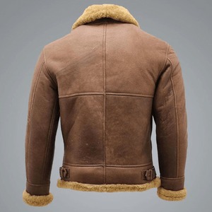 Chaqueta Casual de Invierno para Hombre, Cuello Camisero, Chaqueta Bomber B-3 de Alta Calidad para Hombre, Chaqueta de Cuero de Piel de Oveja Auténtica - Product Image 6