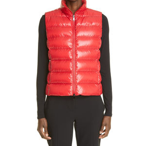 Haute qualité femmes hiver extérieur gilet doux léger coton décontracté coupe-vent bouffant à capuche col fermeture éclair longue couleur grise - Product Image 1