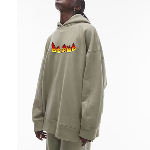 Article le plus vendu 100% coton Full Zip Up Sweats à capuche pour femmes Logo sérigraphié personnalisé poids lourd 480GSM streetwear dames capuche - Product Image 1