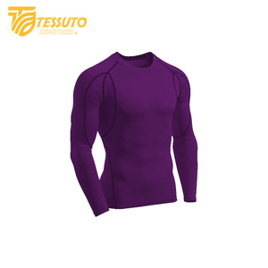 T-shirt Rash Guard pour homme en Spandex/Polyester, à manches longues, respirant, à impression numérique personnalisée, écologique, anti-UV et évacuant l'humidité - Product Image 1