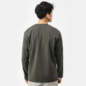 ผลิตในเวียดนาม เสื้อยืดแขนยาวผ้าเจอร์ซีย์เนื้อผ้าฝ้าย 100% ระบายอากาศได้ดี สวมใส่สบายสำหรับผู้ชาย - Product Image 2