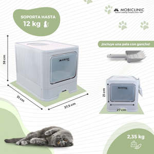 Mobiclinic กล่องใส่ของแมวเหมียว, กล่องทรายแมวแบบปิดสามารถขยายได้ถาดถอดออกได้ทำจากพลาสติกทำความสะอาดสัตว์เลี้ยงที่ทนทาน - Product Image 6