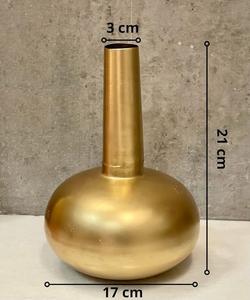 Recién llegado, florero dorado con perfil delgado y amuleto vintage, perfecto para bodas, banquetes o centros de mesa de aniversario - Product Image 2