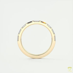 Baguette Cut Lab Grown Wedding Band 0,80 TW Half Eternity Anillo apilable, elegante aniversario o conjunto nupcial - Product Image 5