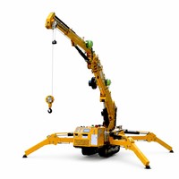 Mini-grue araignée de 3 tonnes avec système de sécurité double et système de levage sur chenilles pour travaux de revêtement intérieur en altitude