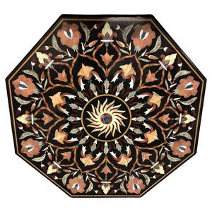 โต๊ะรับประทานอาหารหินอ่อน pietra Dura ด้านบนหินอัญมณีฝังนกและดอกไม้หินวัสดุสำหรับเฟอร์นิเจอร์บ้าน - Product Image 2