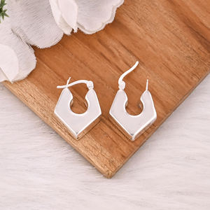 Pendientes de Plata de Ley 925 Hechos a Mano con Diseño Étnico, Joyería Fina Personalizada, Aro de Plata Simple para Bodas, de Fábrica - Product Image 5