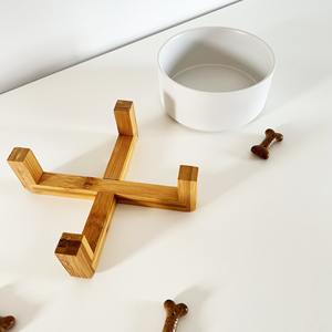 Natural Top Selling Wooden <b>Dog</b> Cat <b>Bowl</b> Stand Wholesale Wood Holder Stands for Pet Feeding <b>Bowls</b> - Product Image 3