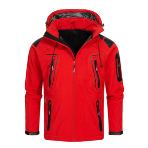 Veste de plein air softshell personnalisée à fermeture éclair en polyester de haute qualité pour hommes veste à capuche imperméable à la demande avec logo personnalisé - Product Image 2