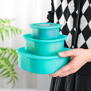 3 paquets de boîtes de conservation en silicone de qualité alimentaire Boîtes de stockage de légumes et de viande pour réfrigérateur Boîte à lunch pour <span class=keywords><strong>sandwich</strong></span> aux fruits de cuisine congelée - Product Image 6