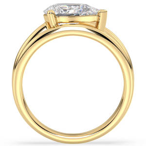 REYES-Anillo solitario de moissanita en forma de pera con diseño espiral único, joyería fina certificada GRA de Plata de Ley 925 para mujer - Product Image 6