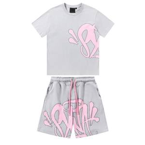 À la mode hommes été personnalisé lettre confortable respirant col rond T-shirt short ensemble extérieur décontracté deux pièces ensemble - Product Image 4