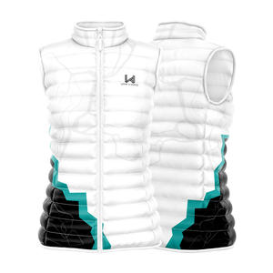 Customized <b>Women's</b> Woolen Printed Turtleneck Puffer Sleeveless Jacket Waterproof Windproof Breathable Eco Friendly High Quality - Product Image 4