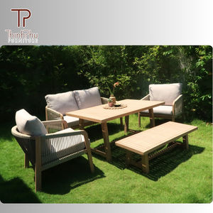 Personnalisable OEM ODM contemporain en bois massif pliable extérieur meubles de jardin canapé ensemble salle à manger Restaurant salon cuisine - Product Image 6