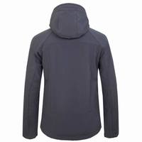 Veste softshell coupe-vent à capuche pour homme, polyester, fermeture éclair intégrale, sportive, hiver, extérieur, gris