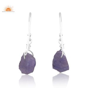 Latest Trending Sterling Silver Natural Tanzanite Gemstone <b>Dangle</b> <b>Earring</b> For Women Custom Jewelry Manufacturer - Product Image 4