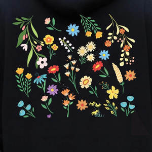 Sweat à capuche de haute qualité personnalisé, coloré, à enfiler, pour femme, imprimé jardin, lourd, broderie écologique de qualité supérieure, nature - Product Image 6