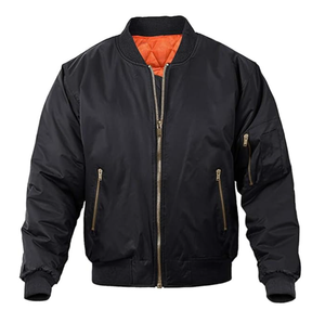 Veste de pilote de plein air pour hommes de couleur personnalisée blouson d'aviateur de style unique respirant de haute qualité veste matelassée en satin de conception OEM - Product Image 1