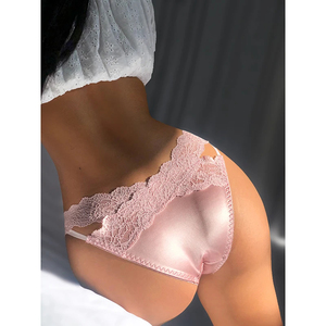 Braguitas de encaje sexy para mujer al por mayor, ultrafinas, sin costuras, ecológicas, suaves, transpirables, de talle bajo, de punto con encaje floral, premium. - Product Image 1