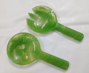 ชุดเซิฟเวอร์สลัดทำจากเรซินสีเขียว2ตัวออกแบบได้ตามต้องการจาก2025อินเดีย - Product Image 3