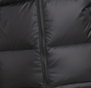 Veste matelassée noire pour homme, coupe-vent, col montant, fermeture éclair, rembourrage en polyester, manteau d'hiver