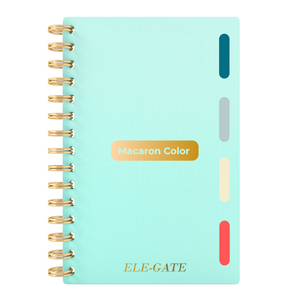 Cuaderno A5 de 80 Hojas con Páginas Rayadas, 4 Separadores de Colores, Encuadernado en Espiral, Agenda Estilo Diario con Logotipo Personalizado - Product Image 3