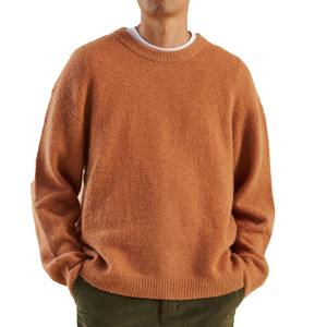 Pulls pour hommes en coton 100% avec logo personnalisé, manches longues, col rond, tricot, anti-froissement, pull uni d'hiver 2025 - Product Image 3